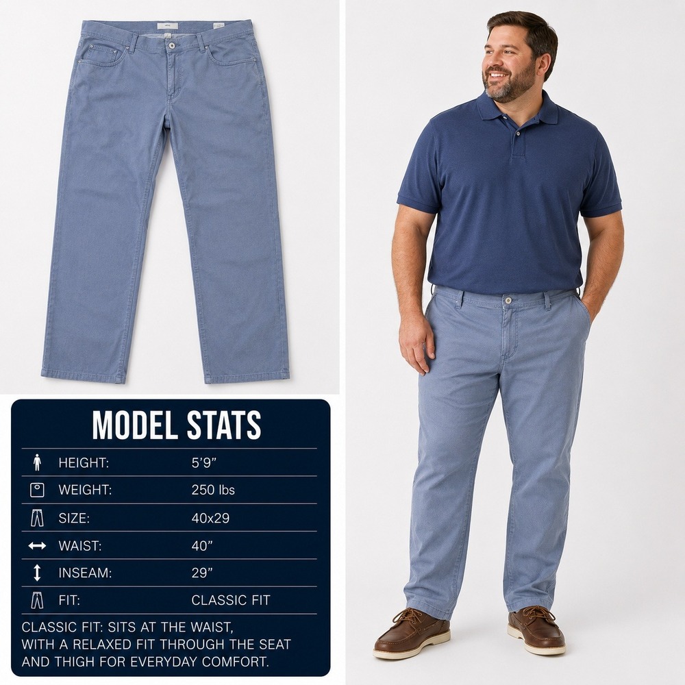 Brax Cooper Fancy Regular Fit Pants Mens 40x29 Blue Ultralight 84-1154/28